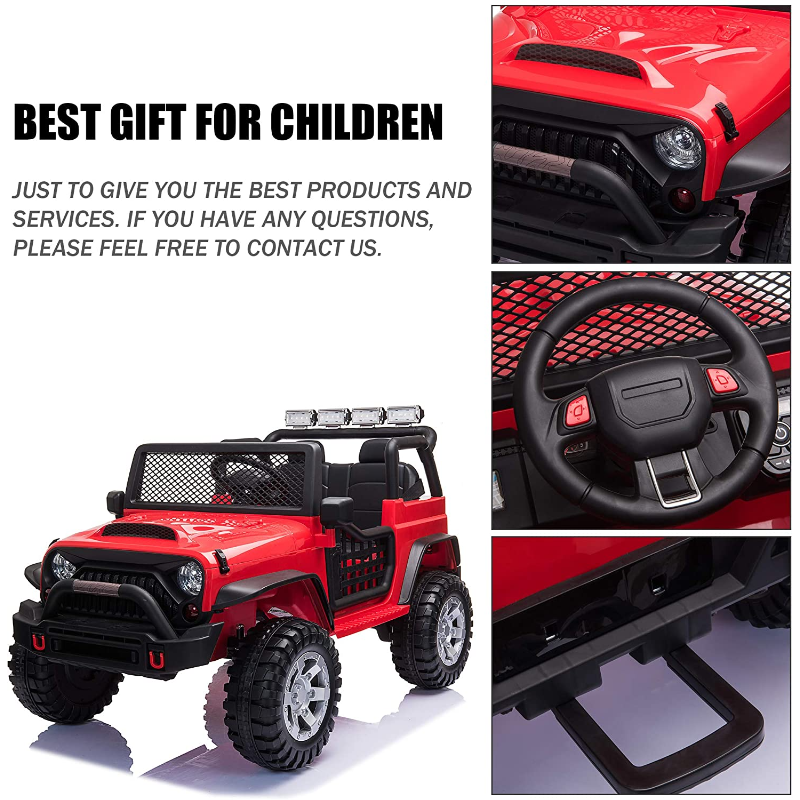 Tobbi 12V Extra Large Electric Ride On Truck for Kids with Remote Control, Red 85