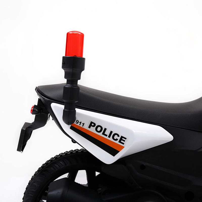 Tobbi 6V Kids Ride On Police Motorcycle for 2-4 Years, White 9 2