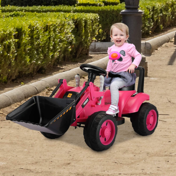 Tobbi Electric Power Wheel Pedal Tractor for Kids with Working Loader, Pink 下载 90